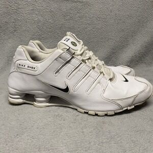 Nike Shox NZ White Leather Sneaker Shoes Mens Size US 13 Gym Athletic